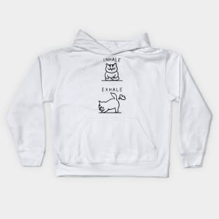 Inhale Exhale Cat Kids Hoodie